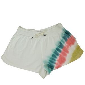Feat X Kristin‎ Cavallari Blanket Blend Shorts L White Multi Tie Dye Pull-On